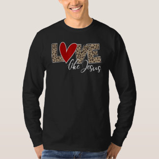 Camiseta Amor Como Jesus Leopardo Imprime