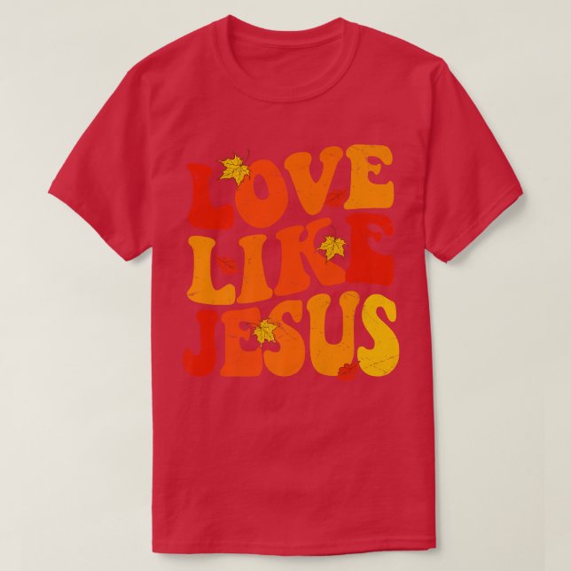 Camiseta Amor Como Jesus outono deixa tendência estética (Frente do Design)