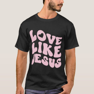 Camiseta Amor Como Jesus, Preguiçoso Católico, Retro Chr