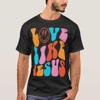 Camiseta Amor Como Jesus, Preguiçoso Católico, Retro Chr