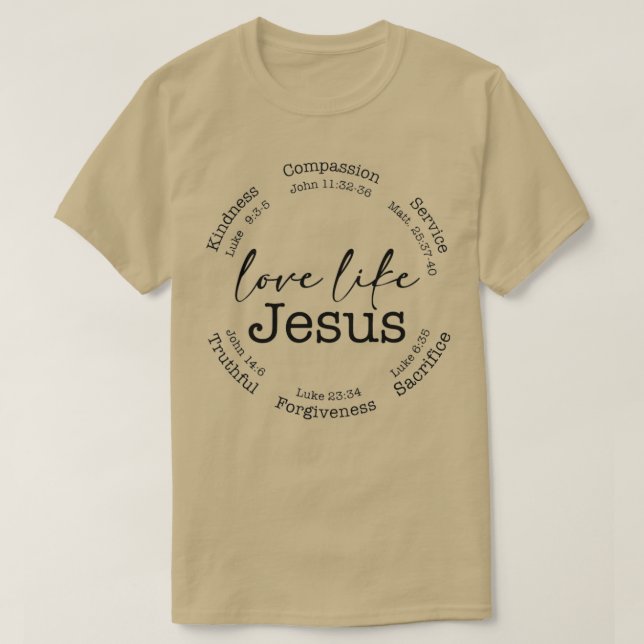 Camiseta Amor Como Jesus, Preguiçoso Católico, Retro Chr (Frente do Design)