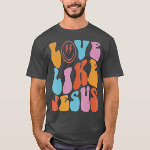 Camiseta Amor Como Jesus, Preguiçoso Católico, Retro Chr
