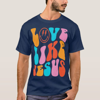 Camiseta Amor Como Jesus, Preguiçoso Católico, Retro Chr