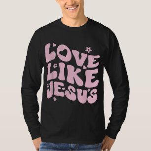 Camiseta Amor Como Jesus, Preguiçoso Católico, Retro Chr