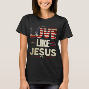 Camiseta Amor Como Jesus Sinalizador Cristão Americano Reli
