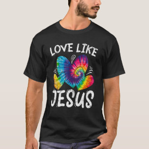 Camiseta Amor Como Jesus Tie Dye Impressão Dia de os namora