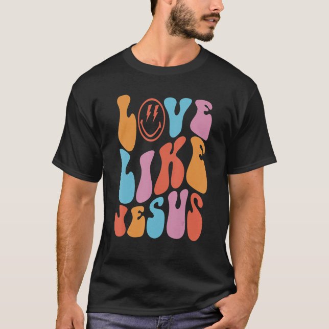 Camiseta Amor Como Jesus Trending Face Retro (Frente)