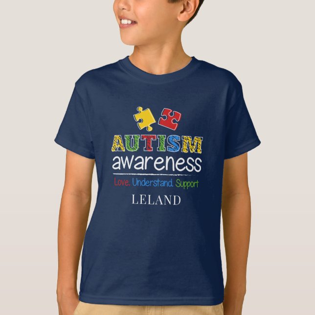 Camiseta Amor Compreende Suporte Consciência do Autismo (Frente)