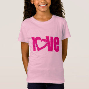 Camiseta "amor" cor-de-rosa para crianças