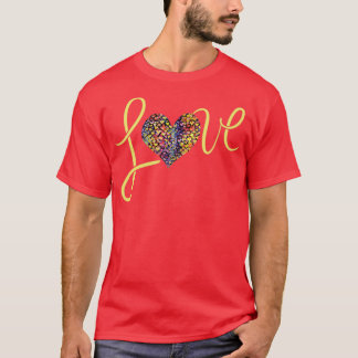 Camiseta AMOR coração arco-íris
