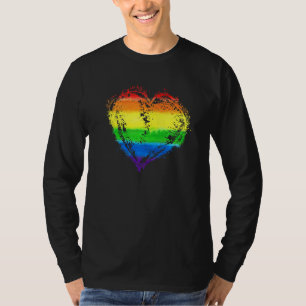 Camiseta Amor Coração Arco-Íris Cor Lgbt Lgbtq Lésbica Gay 