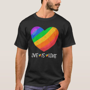 Camiseta Amor Coração Bonito É Amor Arco-Íris Lgbt Lésbica