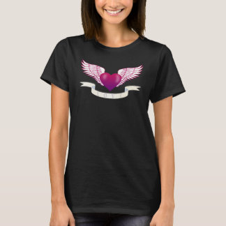 Camiseta AMOR Coração com asas voam, Tanque Vermelho Superi