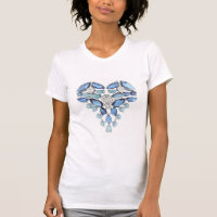 Amor coração de diamante azul-aquamarino