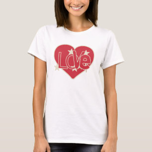 Camiseta Amor Coração e Estrelas