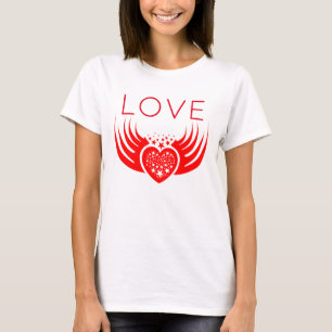 Camiseta Amor, Coração, Estrelas e Asas