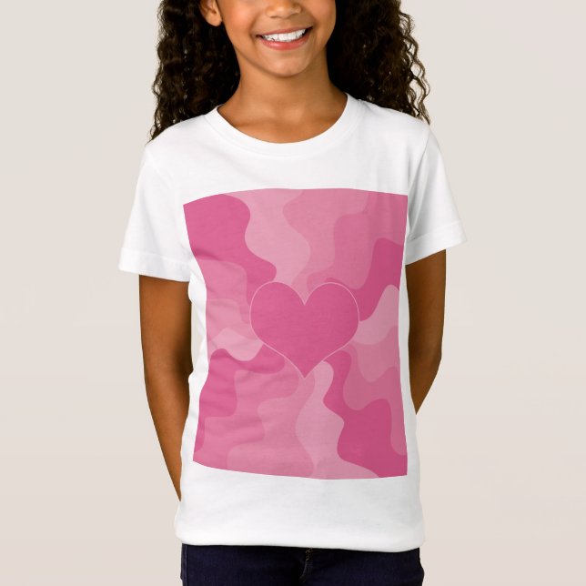 Camiseta Amor Coração - Rosa (Frente)