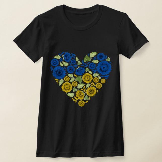 Camiseta Amor Coração Ucrânia Girassol Paz Ucraniana Para U (Postura )
