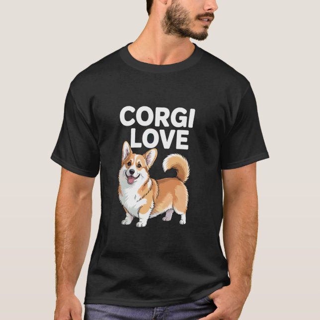 Camiseta Amor Corgi Amantes de Cães Fofos (Frente)