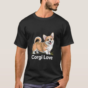 Camiseta Amor Corgi Cachorro Fofo em Pé Pet Divertido