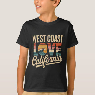 Camiseta Amor Costa Oeste Califórnia Surf Retro Sol Oceano