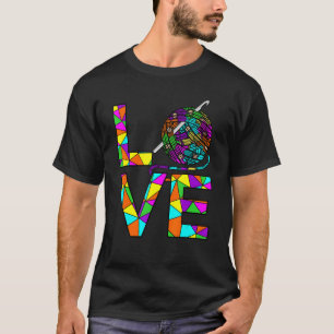 Camiseta Amor Crochet Crocheter Crafter tricotando Gráfico