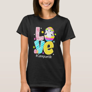 Camiseta Amor Cuidador Vida Enfermeira Orelhas de Coelho Di
