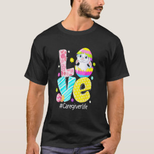 Camiseta Amor Cuidador Vida Enfermeira Orelhas de Coelho Di