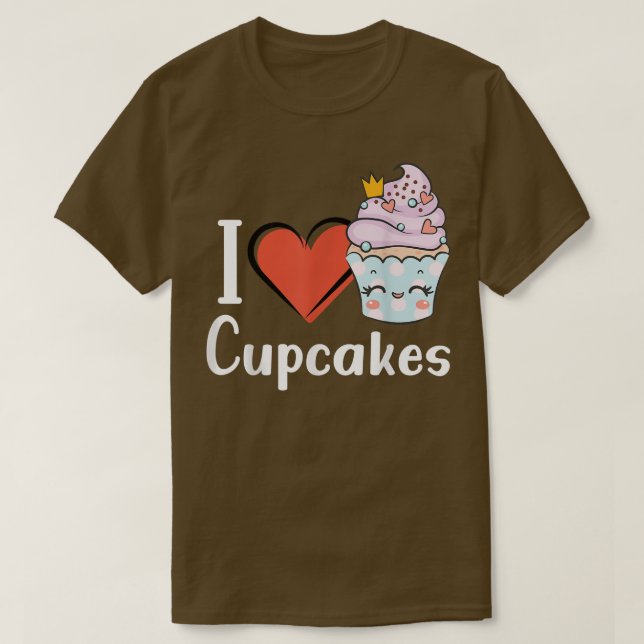 Camiseta Amor Cupcake Engraçado Fazendo Delicioso Cupcake A (Frente do Design)