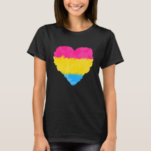 Camiseta Amor Cute O Orgulho Cardíaco De Bandeira Pansexual