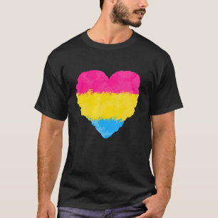 Camiseta Amor Cute O Orgulho Cardíaco De Bandeira Pansexual