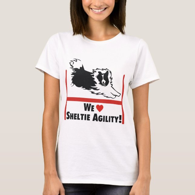 Camiseta Amor da agilidade de Sheltie (Frente)