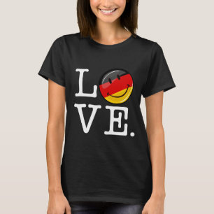 Camiseta Amor Da Alemanha Sorrindo Bandeira