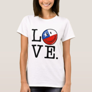 Camiseta Amor da bandeira chilena de sorriso do Chile