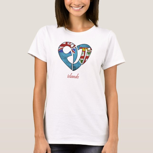 Camiseta Amor da bandeira das ilhas de Fiji (Frente)