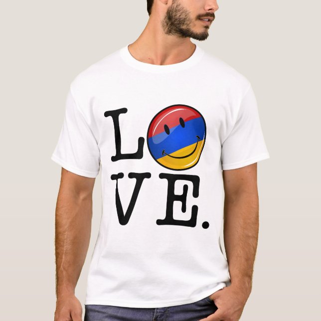 Camiseta Amor da bandeira de sorriso de Arménia (Frente)