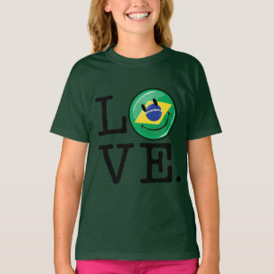 Camiseta Amor da cara de sorriso de Brasil