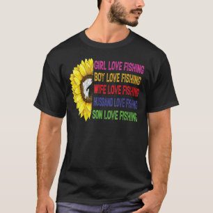 Camiseta Amor Da Família Pesca Garota Ama Pescar Mulheres A