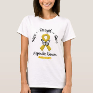 Camiseta Amor da força da esperança do cancer do apêndic