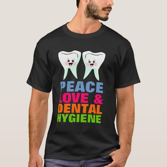 Camiseta Amor da paz e higiene dental (Frente)