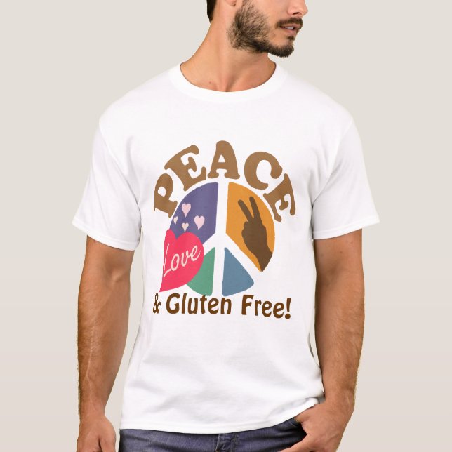 Camiseta Amor da paz e sem glúten (Frente)
