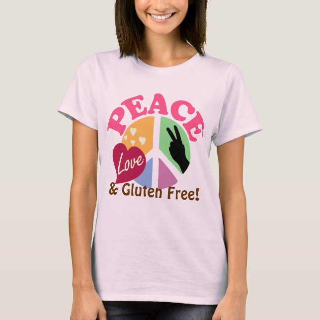 Camiseta Amor da paz e sem glúten (Frente)
