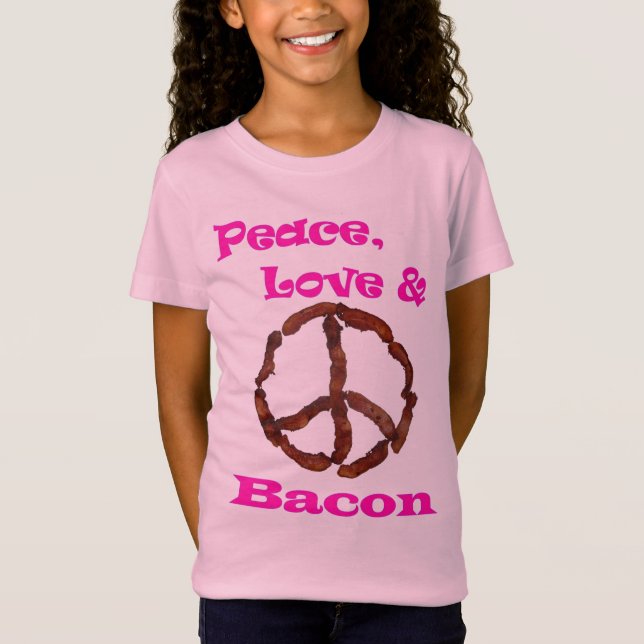Camiseta Amor da paz e TShirt 1.jpg do bacon (Frente)