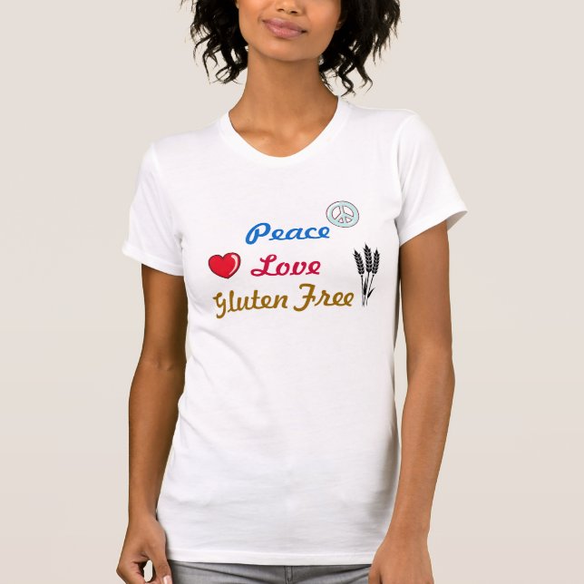 Camiseta Amor da paz sem glúten (Frente)