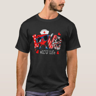 Camiseta Amor Dabbing Heart Nuring ICU Life Dia de os namor