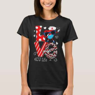 Camiseta Amor Dabbing Heart Nursing Enfermeira da UTI Valen