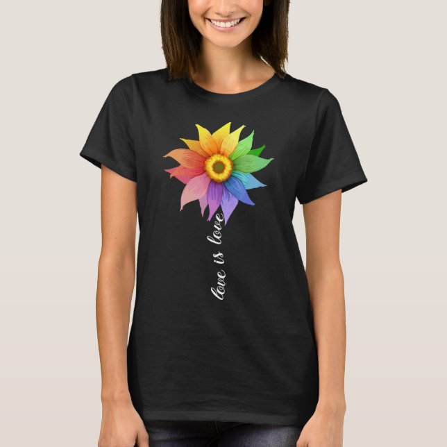 Camiseta Amor Daisy Daisy Lgbt Pride Rainbow G (Frente)