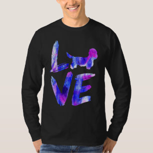 Camiseta Amor Dandie Dinmont Terrier Watercolor Blue Cog Mo