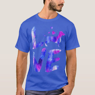 Camiseta Amor Daschund Doie Weiner Watercolor Blue Cachorro