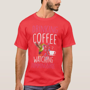 Camiseta Amor de Beija-flor Bebendo Café Assistindo Beija-f